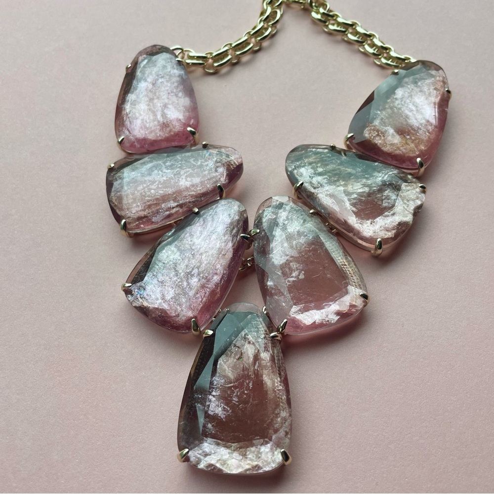 Kendra Scott Harlow Necklace in Sable Mica 14k Gold Plated NWT